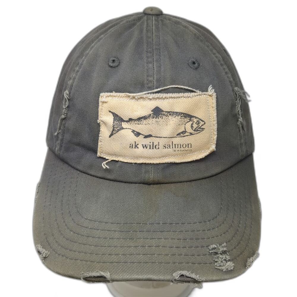 District Baseball Cap Green OSFM Alaska ak wild salmon Fish Patch Slideback hat